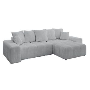 ALTDECOR ROHOVÁ SEDACÍ SOUPRAVA s otomanem vpravo ENIL-L 297x189x68 šedý manšestr obraz