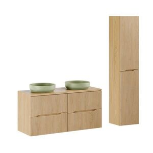 Petits-meubles KOUPELNOVÝ NÁBYTEK 120.6cm Isaline 2er-Set Světlý dub obraz