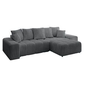ALTDECOR ROHOVÁ SOFA s otomanem vpravo ENIL-L 297x189x68 tmavě šedý manšestr obraz