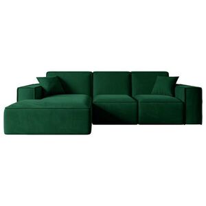 ALTDECOR ROHOVÁ SEDACÍ SOUPRAVA s otomanem vlevo SERRA-L – 266 × 169 × 80 cm, zelený velur obraz