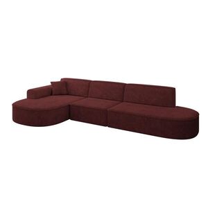 ALTDECOR ROHOVÁ SEDAČKA s otomanem vlevo MARI-L2 – 328 × 171 × 79 cm, bordó, velur obraz