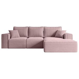 ALTDECOR ROHOVÁ SEDACÍ SOUPRAVA s funkcí lůžka a úložným prostorem SERRA-L-S – 266x161x87 cm, růžový manšestr obraz
