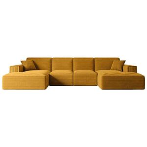 ALTDECOR SEDACÍ SOUPRAVA SIERRA-U – 349 × 169 × 80 cm, hořčicově žlutý manšestr obraz