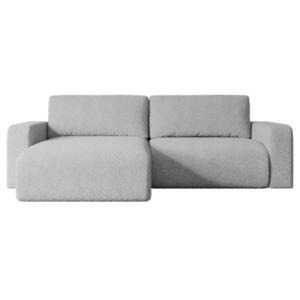 ALTDECOR ROHOVÁ SEDACÍ SOUPRAVA s funkcí lůžka a úložným prostorem KLEEA-L – 247 x 143 x 83 cm, světle šedá buklé obraz