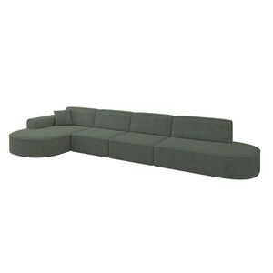 ALTDECOR ROHOVÁ SEDACÍ SOUPRAVA s otomanem vlevo MARI-L3 – 413 x 171 x 79 cm, zelená látka obraz