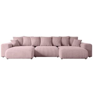 ALTDECOR SEDACÍ SOUPRAVA s funkcí lůžka ESKAR-U – 364 x 176 x 72 cm, růžový manšestr obraz
