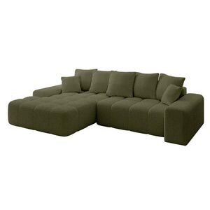 ALTDECOR ROHOVÁ SEDACÍ SOUPRAVA s otomanem vlevo ENSI-L – 267 x 164 x 69 cm olivově zelená obraz