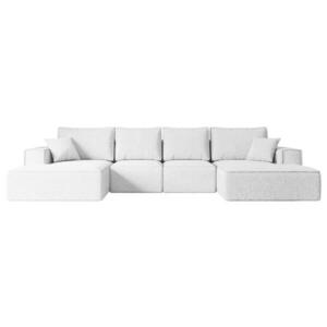 ALTDECOR SEDACÍ SOUPRAVA s funkcí lůžka a úložným prostorem SIERRA-U-S – 349x161x87 cm, bílá, buklé obraz