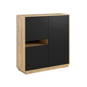 Petits-meubles SIDEBOARD Raven Matná černá a dřevo obraz