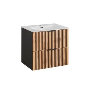 Petits-meubles UMYVADLO 60.2cm Gaia Dubové dřevo a černá barva obraz