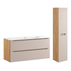 Petits-meubles KOUPELNOVÝ NÁBYTEK 120cm Elora 2er-Set Béžová a dřevo obraz