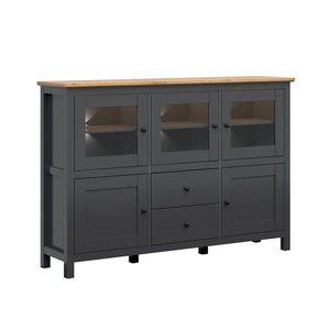 Petits-meubles SIDEBOARD Duck Antracitově šedá a dřevo obraz