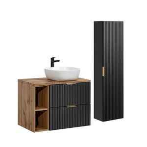 Petits-meubles KOUPELNOVÝ NÁBYTEK 80.6cm Adriel 2er-Set Černá obraz