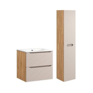 Petits-meubles KOUPELNOVÝ NÁBYTEK 60cm Elora 2er-Set Béžová a dřevo obraz
