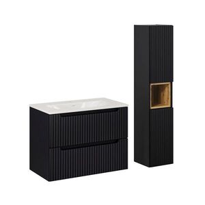 Petits-meubles KOUPELNOVÝ NÁBYTEK 80cm Riva 2er-Set Černá obraz