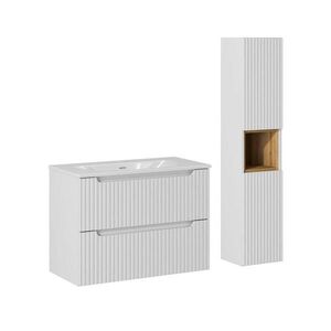 Petits-meubles KOUPELNOVÝ NÁBYTEK 80cm Riva 2er-Set Bílá obraz