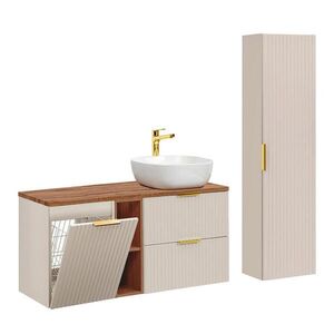 Petits-meubles KOUPELNOVÝ NÁBYTEK 120.8cm Adriel 2er-Set Kašmír a dřevo obraz