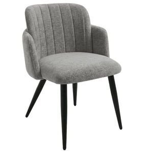 Beautysofa ŽIDLE S PODRUČKAMI Velto z látky bouclé s kovovými nohami, světle šedá obraz