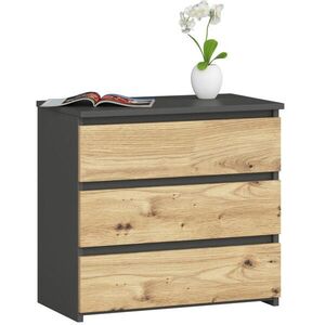 RAUMHIRSCH FURNITURE KOMODA grafitově šedá, dub Artisan 57/60/35 obraz
