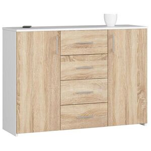 RAUMHIRSCH FURNITURE KOMODA bílá, dub Sonoma 80/110/35 obraz