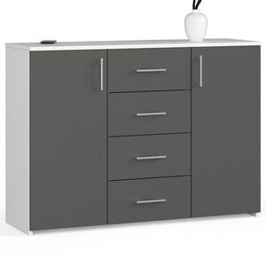 RAUMHIRSCH FURNITURE KOMODA bílá, grafitově šedá 80/110/35 obraz