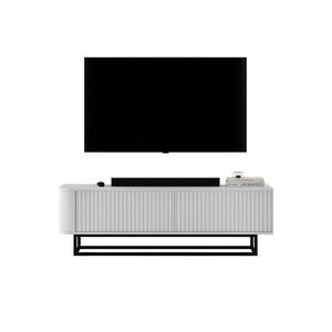 Meble Lindner TV STOLEK Aurora bílý matný 140 cm s kovovým rámem obraz