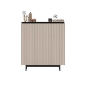 Meble Lindner KOMODA Selene 2D matný kašmír 111 cm s kovovým rámem obraz