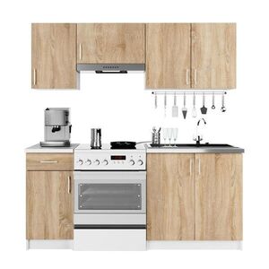 RAUMHIRSCH FURNITURE KUCHYŇSKÝ BLOK Bílá, dub Sonoma 203/180/44, 5 obraz