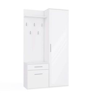 RAUMHIRSCH FURNITURE ŠATNÍK moderní se zrcadlem Skříň Duo bílá 100/180/35 obraz
