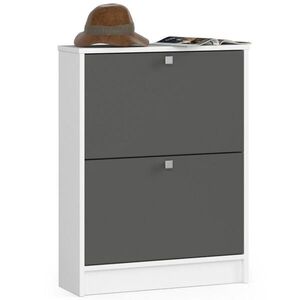 RAUMHIRSCH FURNITURE SKŘÍŇ NA BOTY bílá, grafitově šedá 80/60/20 obraz