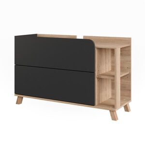 Vicco TOALETNÍ STOLEK PRO UMYVADLO Karen Sonoma/antracit 100 x 65 cm se 2 zásuvkami obraz