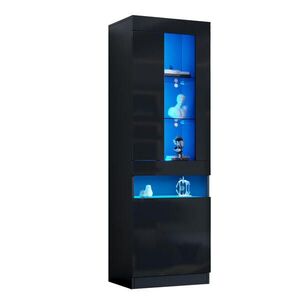 FLIEKS VITRÍNA LED Černá Skleněná Úložná Moderní obraz