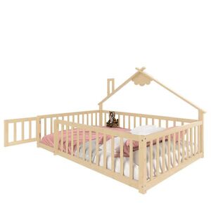 FLIEKS NÍZKÁ POSTEL 140x190cm Borovice Dětská Mřížka Přírodní obraz