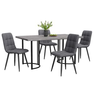 FLIEKS JÍDELNÍ SET 4 Židle MDF Šedý Tmavě šedý 140x80cm obraz