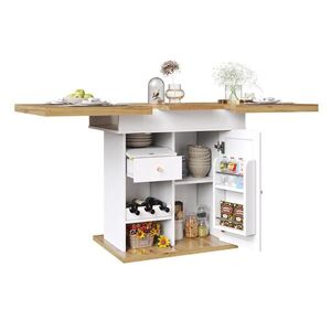 FLIEKS JÍDELNÍ STŮL rozkládací 110-140cm bar vinotéka bílý obraz