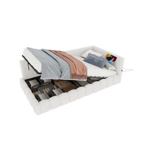 FLIEKS DENNÍ POSTEL 90x200cm LED USB-C Úložná Bílá obraz