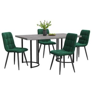 FLIEKS JÍDELNÍ SET 4 Židle MDF Šedý Zelený 140x80cm obraz
