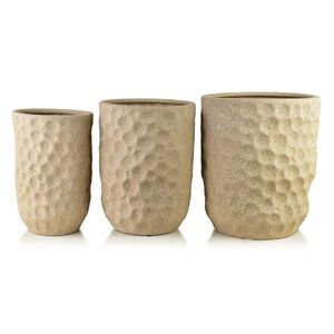 Mondex OBALY NA KVĚTINÁČE Neva Beige, 3dílná, keramika, béžová, 39x39x46cm 31, 5x31, 5x42, 5cm 25, 5x25, 5x39cm obraz
