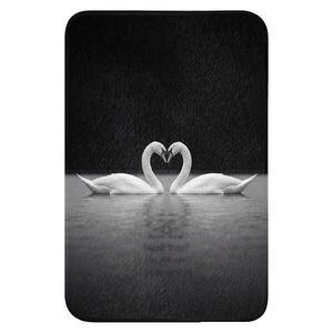 OnlyWow WC PŘEDLOŽKA Labutě - srdce - černá - bílá 40x60 cm obraz