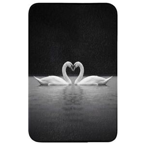 OnlyWow WC PŘEDLOŽKA Labutě - srdce - černá - bílá 50x80 cm obraz