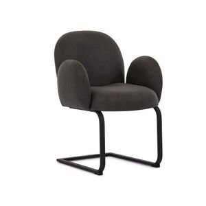 S-Style ŽIDLE S PODRUČKAMI Vela s kulatým designem z antracitového vintage mikrovlákna. obraz