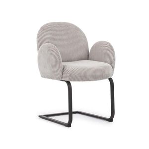 S-Style ŽIDLE S PODRUČKAMI Vela s područkami v kulatém designu ze šedého manšestru obraz