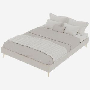 SHOPENTRA RÁM postele 160/200 cm, béžový, velur, bez čela postele obraz
