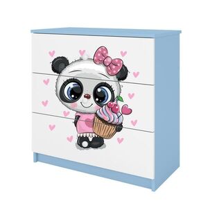 RAUMHIRSCH FURNITURE DĚTSKÁ KOMODA Panda s šuplíky v modré barvě obraz