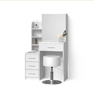 Livinity® TOALETNÍ STOLEK Loreta Bílá 80 cm s taburetem obraz