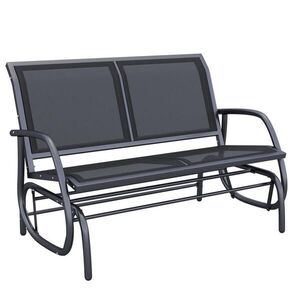 OKWISH ZAHRADNÍ houpací lavice 120/70/85 cm černá z kovu pro 2 osoby obraz