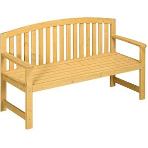 OKWISH ZAHRADNÍ lavice 143/51/85 cm oranžová z jedlového dřeva pro 2 osoby s opěrkou a područkami obraz
