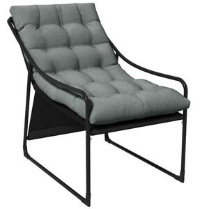OKWISH ZAHRADNÍ křeslo 110/62/88 cm šedé z oceli s područkami a silným sedákem obraz
