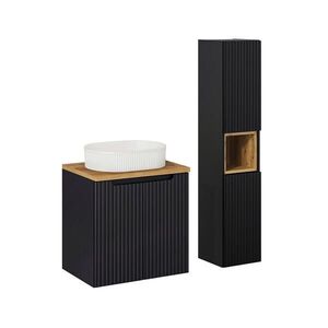 Petits-meubles KOUPELNOVÝ NÁBYTEK 60cm Riva 2er-Set Černá a dřevěná obraz