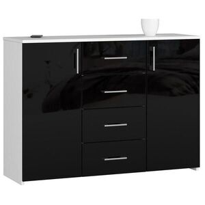 RAUMHIRSCH FURNITURE KOMODA bílá, černý lesk 80/110/35 obraz